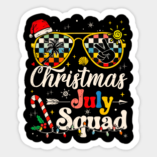 Christmas In July Squad Sunglasses Summer Beach Funny Xmas Sticker